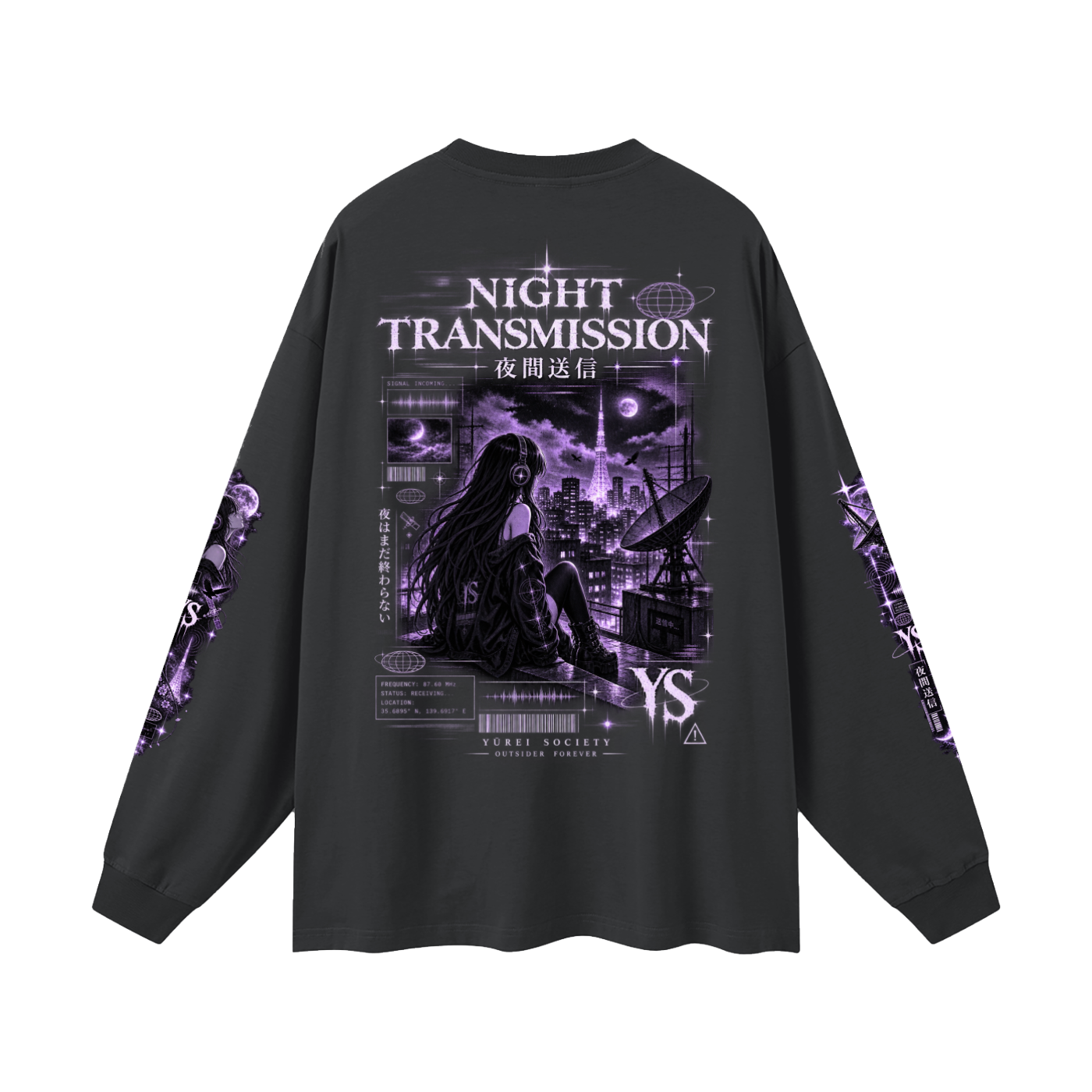 NIGHT TRANSMISSION OVERSIZED LONG SLEEVE — OUTSIDER COLLECTION