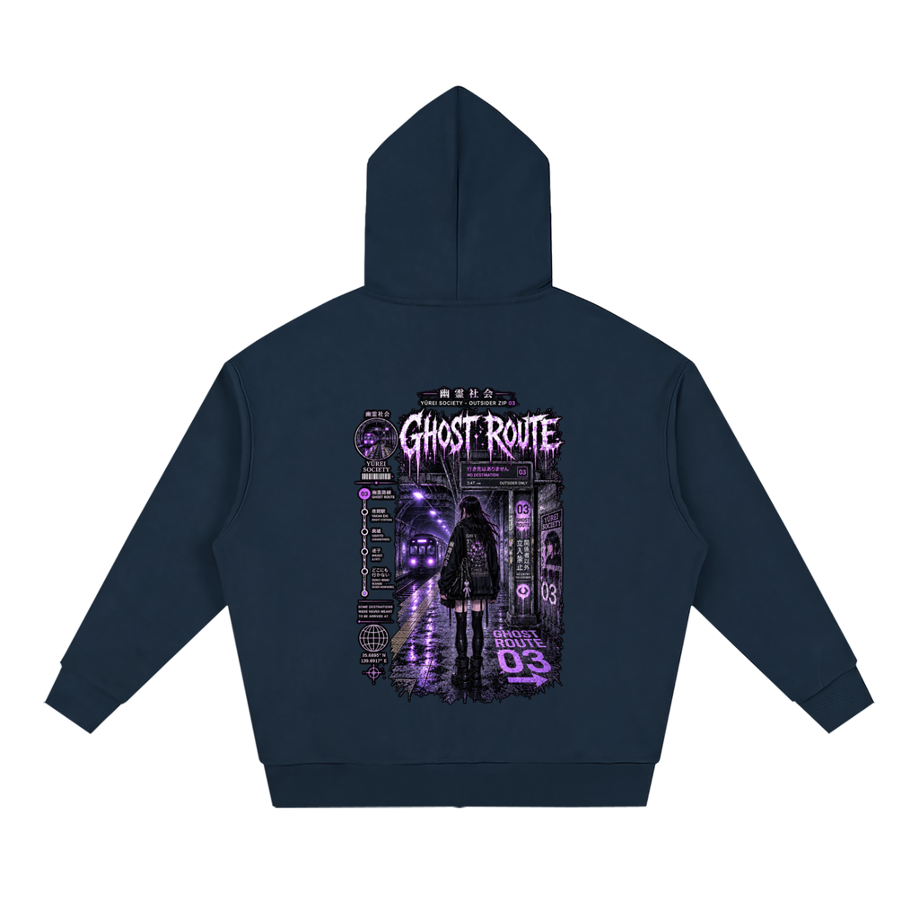 GHOST ROUTE ZIP-UP HOODIE — OUTSIDER COLLECTION