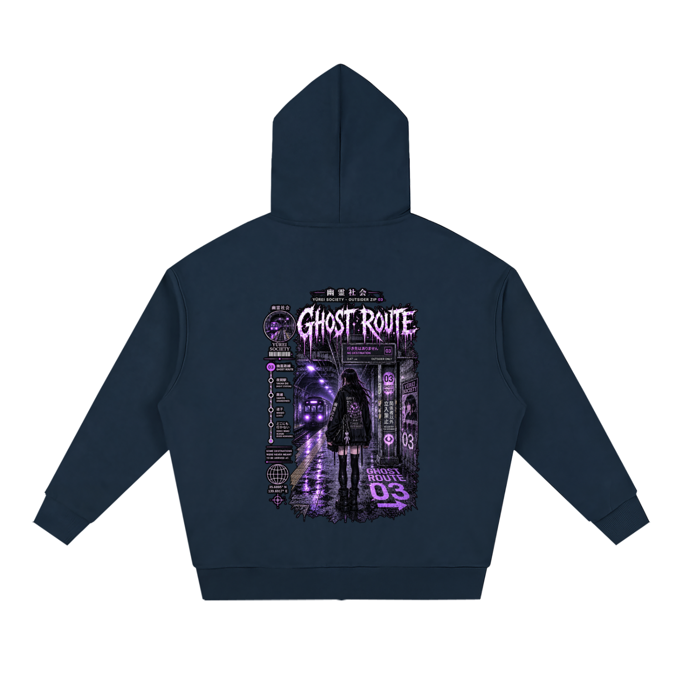GHOST ROUTE ZIP-UP HOODIE — OUTSIDER COLLECTION