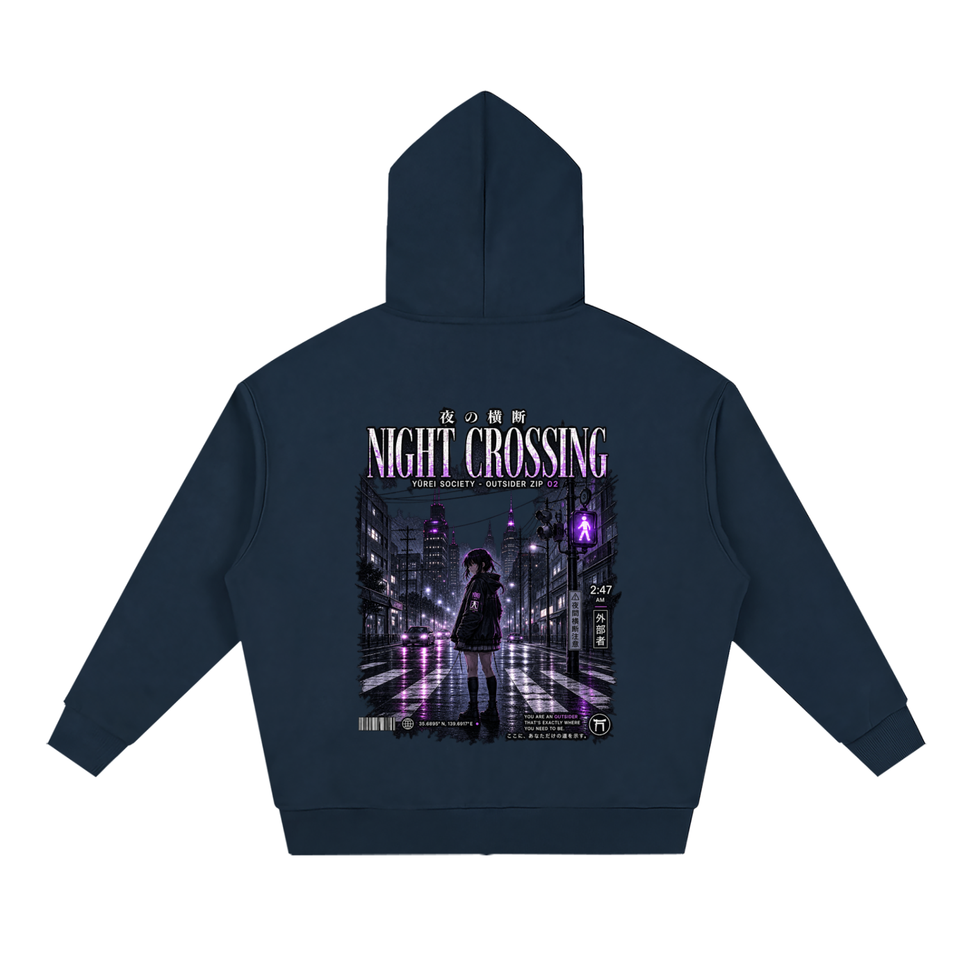 NIGHT CROSSING ZIP-UP HOODIE — OUTSIDER COLLECTION