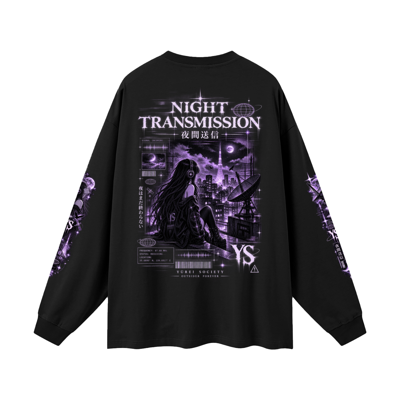 NIGHT TRANSMISSION OVERSIZED LONG SLEEVE — OUTSIDER COLLECTION