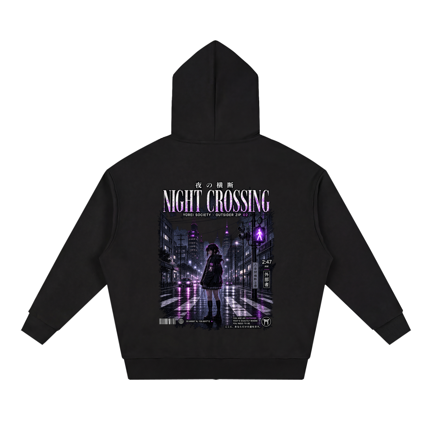 NIGHT CROSSING ZIP-UP HOODIE — OUTSIDER COLLECTION