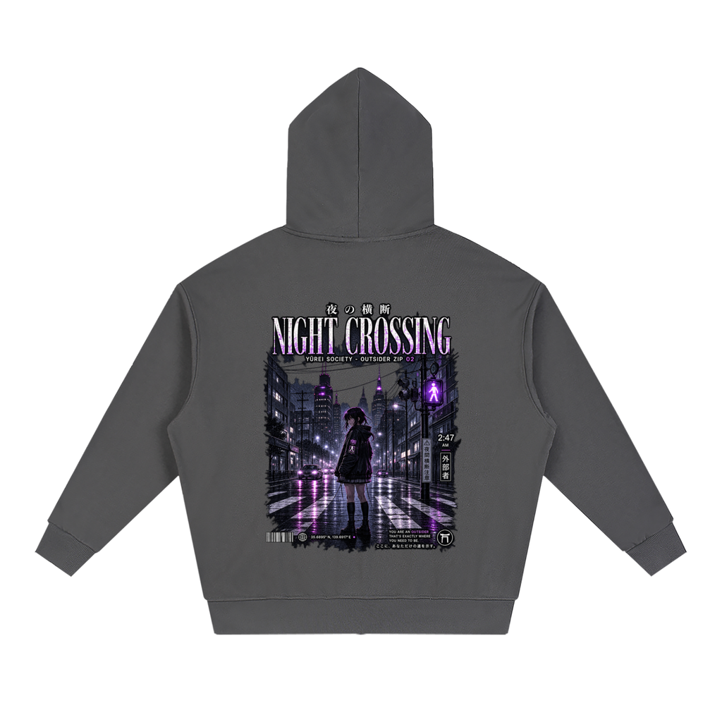 NIGHT CROSSING ZIP-UP HOODIE — OUTSIDER COLLECTION