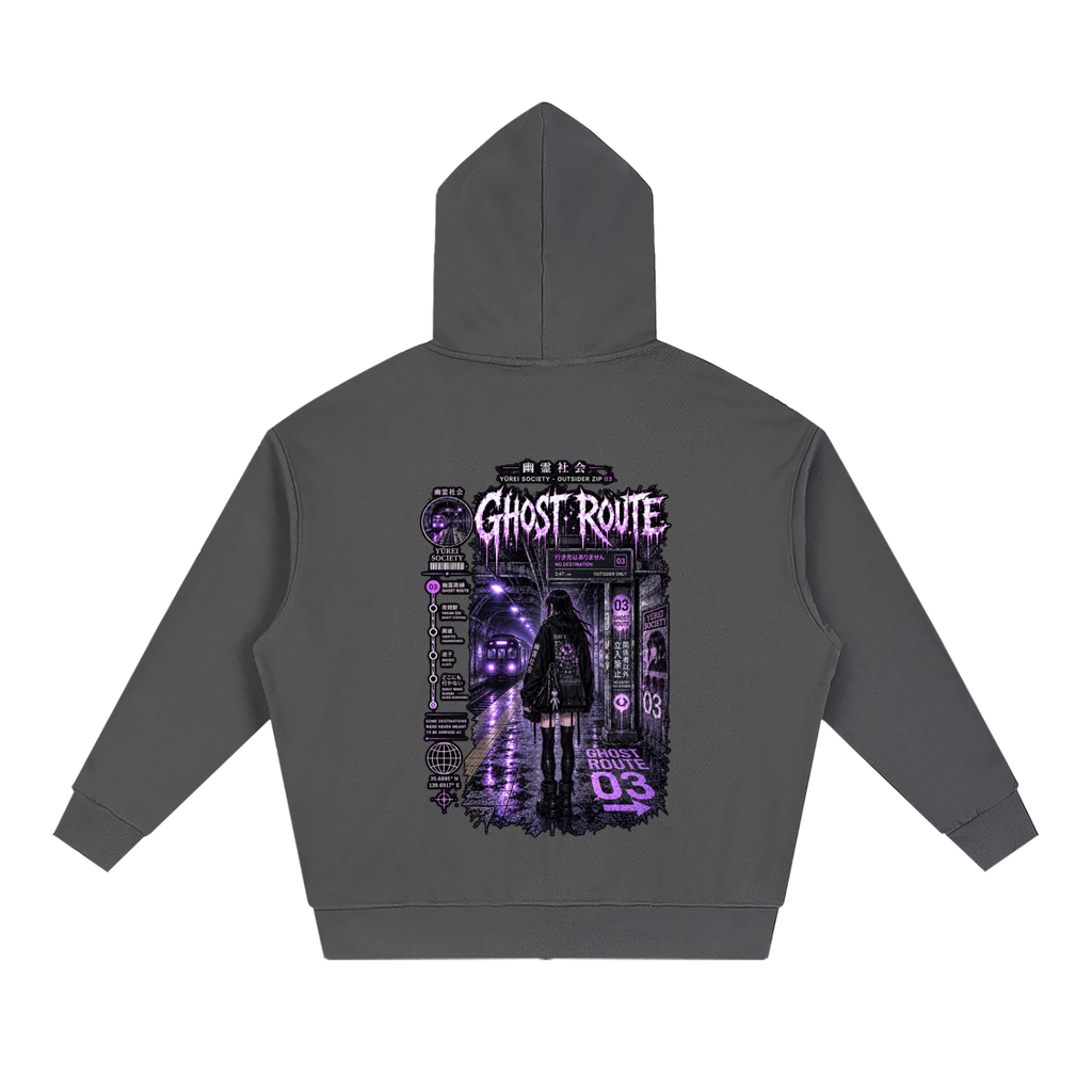 GHOST ROUTE ZIP-UP HOODIE — OUTSIDER COLLECTION