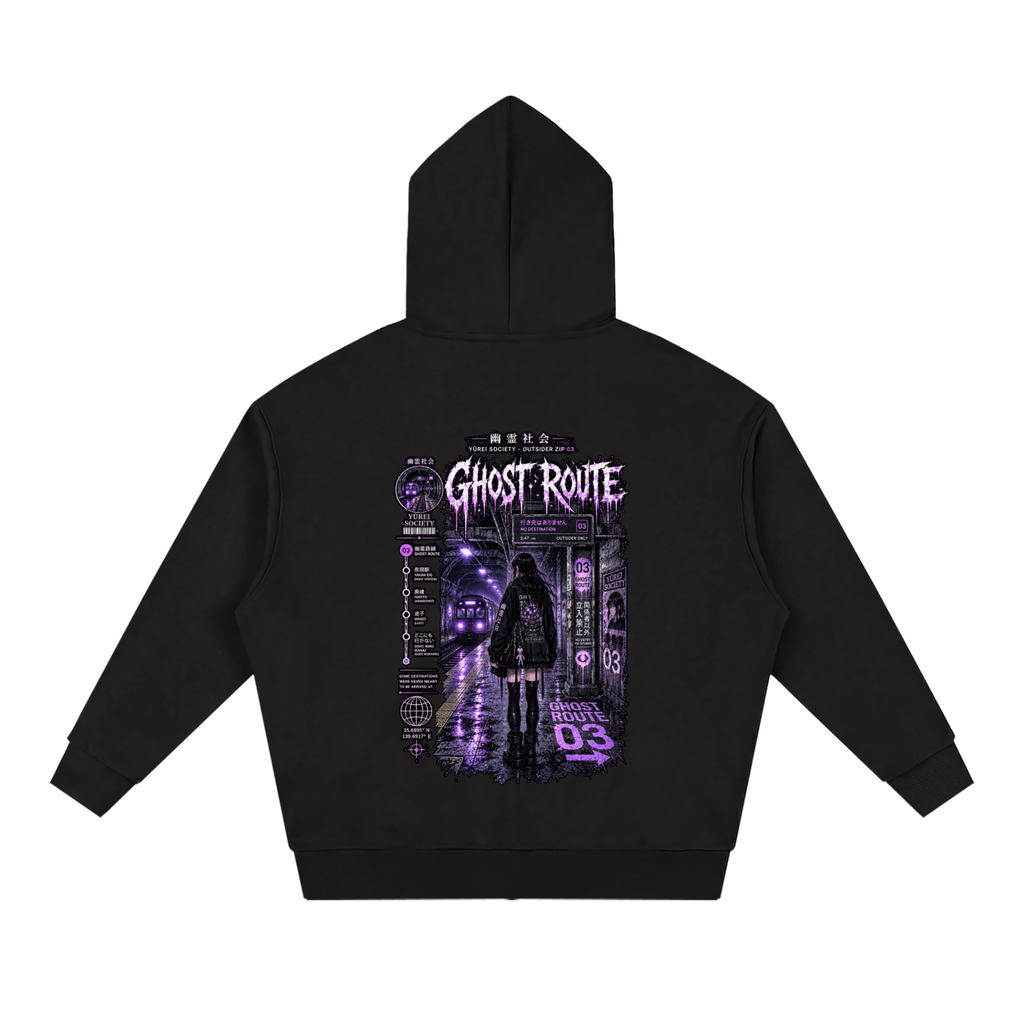 GHOST ROUTE ZIP-UP HOODIE — OUTSIDER COLLECTION