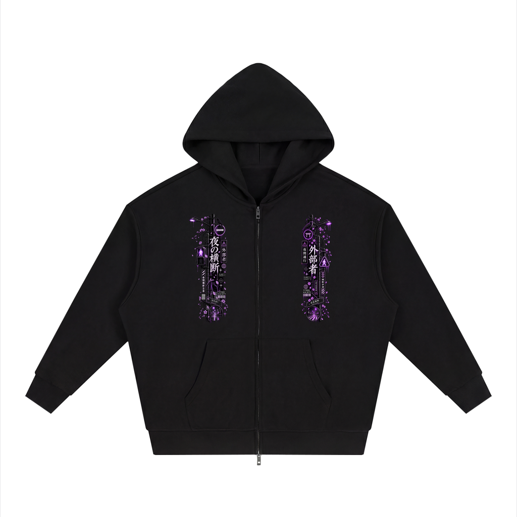 NIGHT CROSSING ZIP-UP HOODIE — OUTSIDER COLLECTION