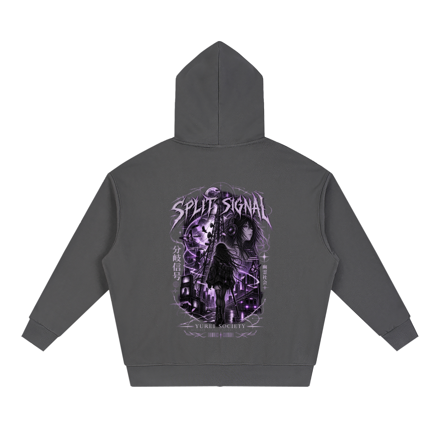 SPLIT SIGNAL ZIP-UP HOODIE — OUTSIDER COLLECTION