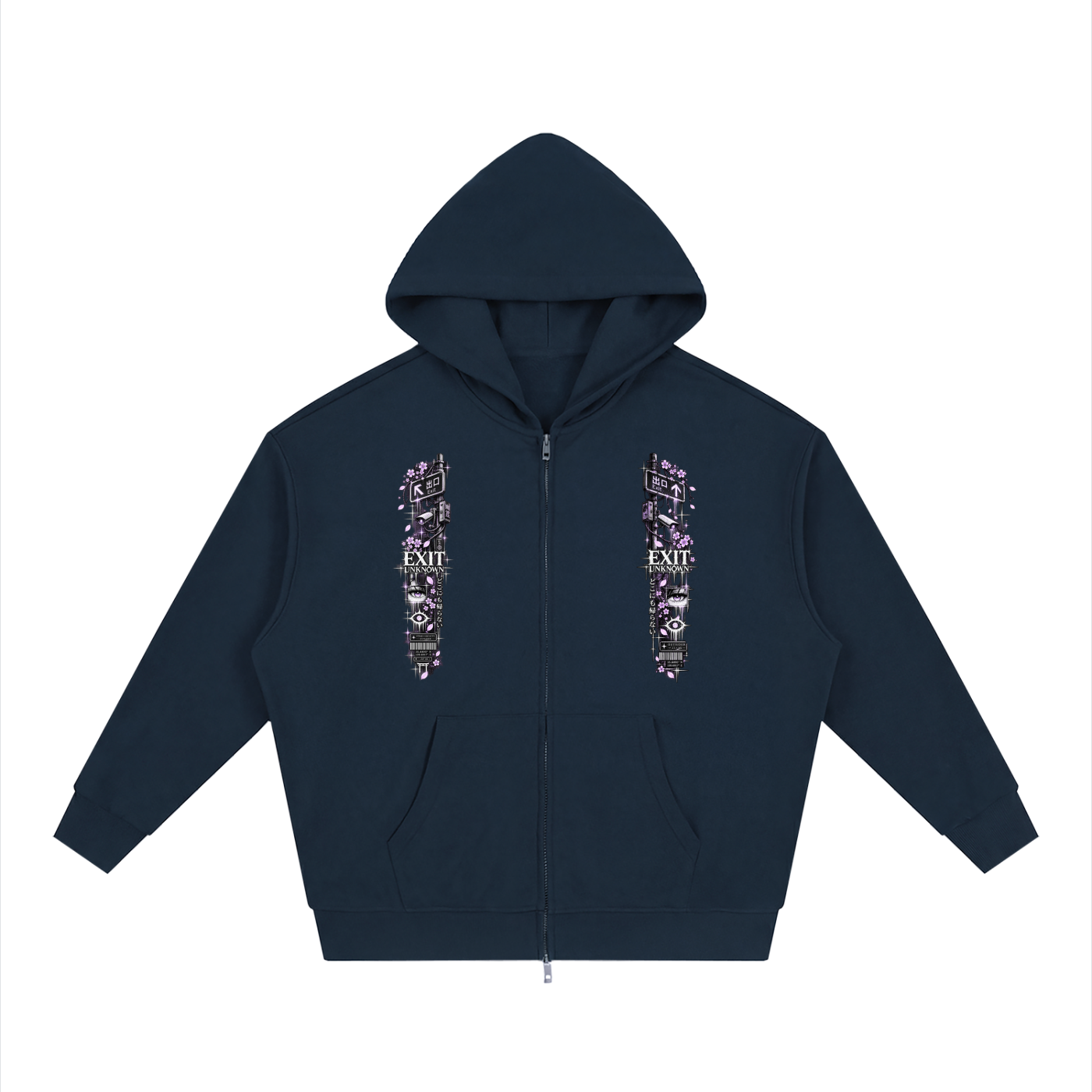 EXIT UNKNOWN ZIP-UP HOODIE — OUTSIDER 05