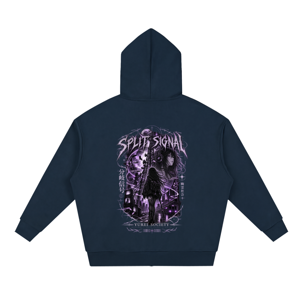 SPLIT SIGNAL ZIP-UP HOODIE — OUTSIDER COLLECTION