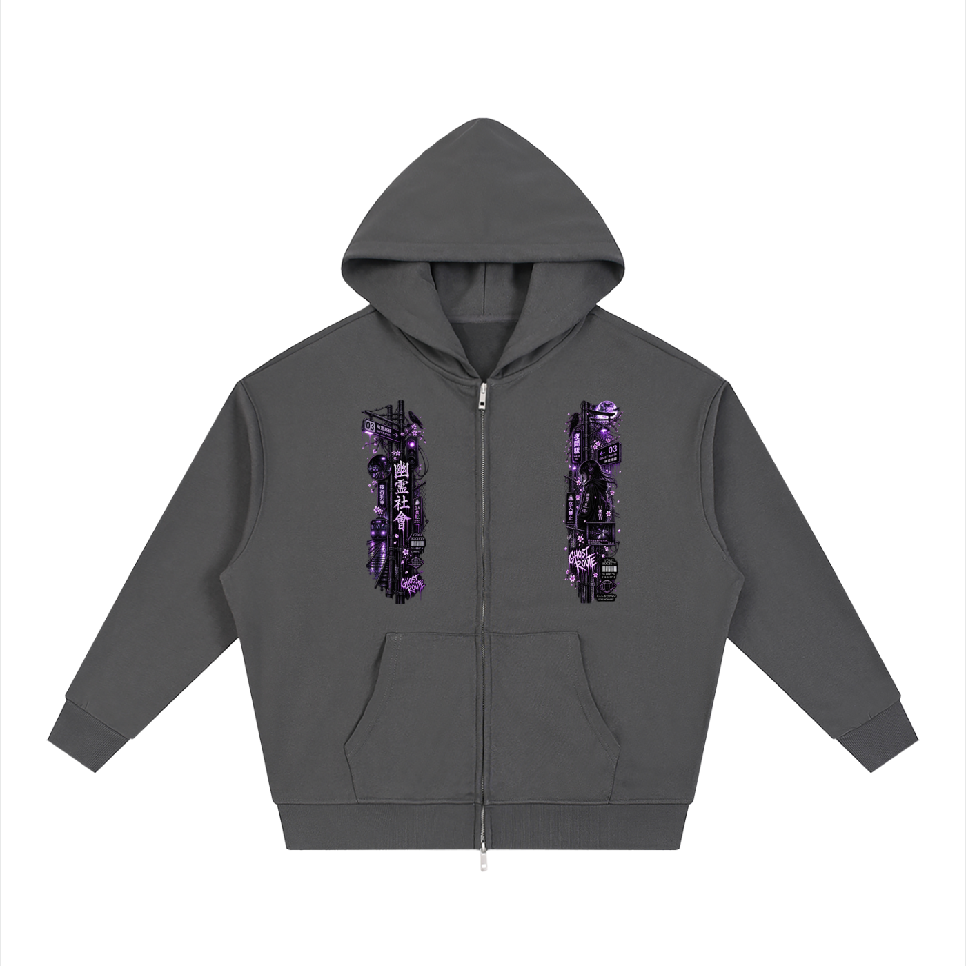 GHOST ROUTE ZIP-UP HOODIE — OUTSIDER COLLECTION