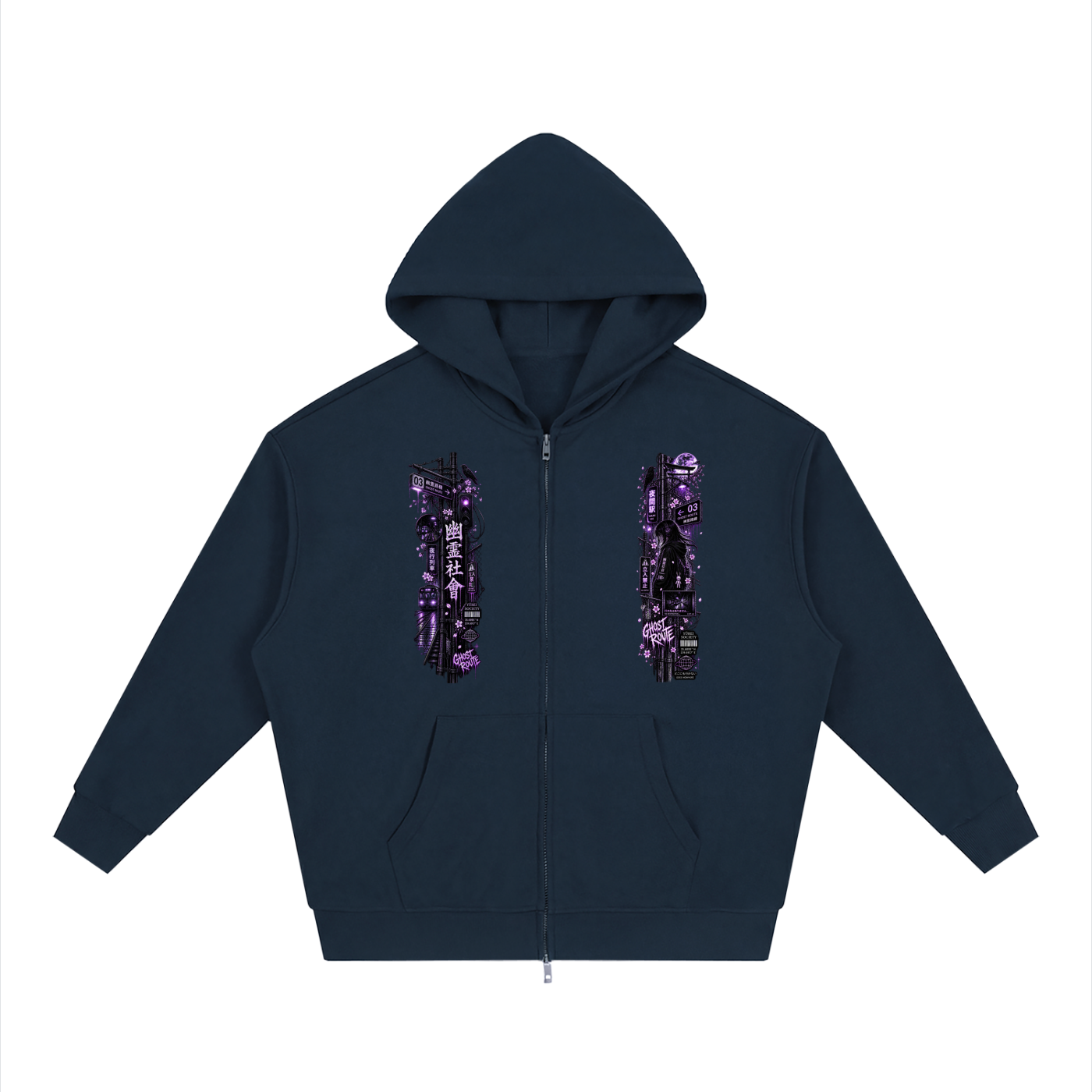GHOST ROUTE ZIP-UP HOODIE — OUTSIDER COLLECTION