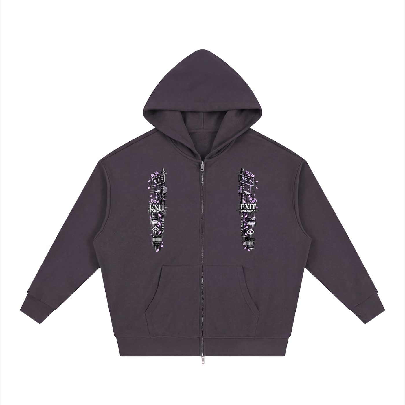 EXIT UNKNOWN ZIP-UP HOODIE — OUTSIDER 05